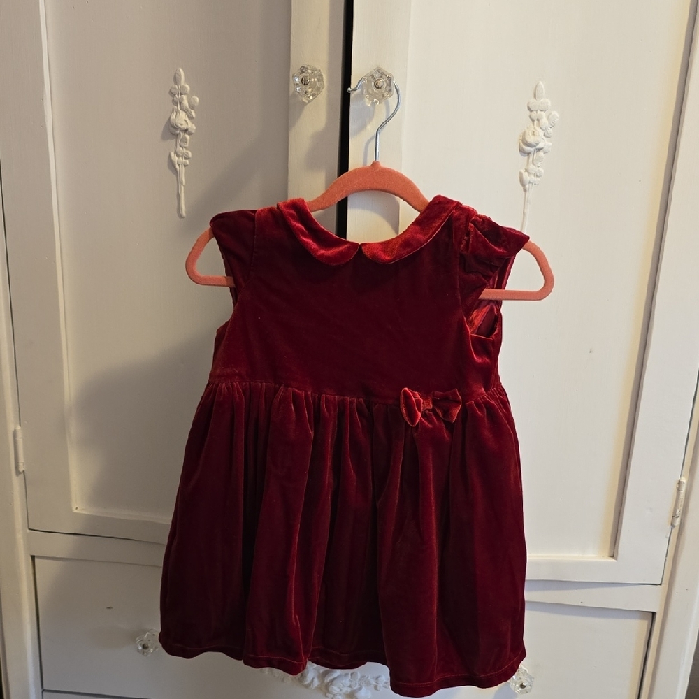 H&M Velvet Kids Dress in Deep Red